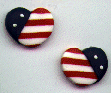 RWB Heart Post Earrings